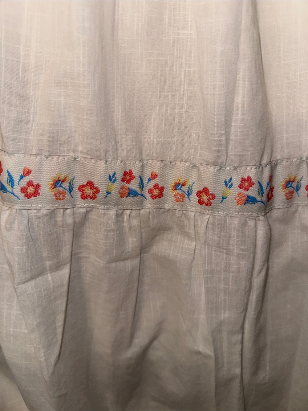 NEW Rachel Zoe White Tiered Puff Sleeve Dress with Floral Trim - Picture 6 of 7